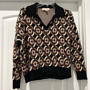 Patterned Sweater with Black Collar by Philosophy